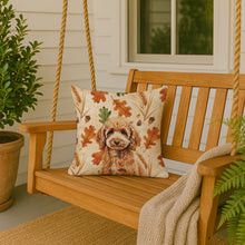 Load image into Gallery viewer, Miniature Apricot Poodle Heirloom Fall Throw Pillow