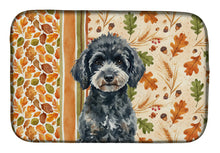 Load image into Gallery viewer, Miniature Black Poodle Heirloom Fall Dish Drying Mat