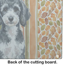 Load image into Gallery viewer, Miniature Parti Poodle Heirloom Fall Glass Cutting Board