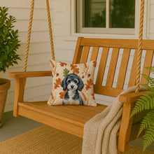 Load image into Gallery viewer, Miniature Parti Poodle Heirloom Fall Throw Pillow