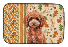 Load image into Gallery viewer, Miniature Red Poodle Heirloom Fall Dish Drying Mat