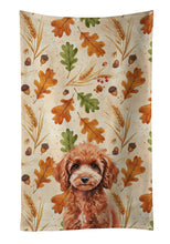 Load image into Gallery viewer, Miniature Red Poodle Heirloom Fall Kitchen Towel
