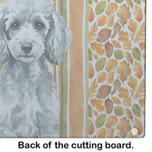 Load image into Gallery viewer, Miniature Silver Poodle Heirloom Fall Glass Cutting Board