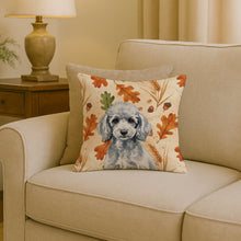 Load image into Gallery viewer, Miniature Silver Poodle Heirloom Fall Throw Pillow