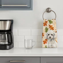 Load image into Gallery viewer, Miniature White Poodle Heirloom Fall Kitchen Towel