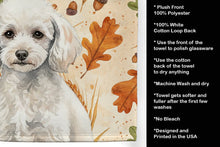 Load image into Gallery viewer, Miniature White Poodle Heirloom Fall Kitchen Towel