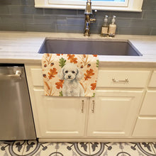 Load image into Gallery viewer, Miniature White Poodle Heirloom Fall Kitchen Towel