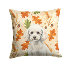 Load image into Gallery viewer, Miniature White Poodle Heirloom Fall Throw Pillow