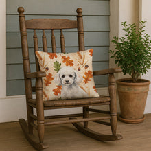 Load image into Gallery viewer, Miniature White Poodle Heirloom Fall Throw Pillow