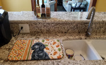 Load image into Gallery viewer, Standard Black Poodle Heirloom Fall Dish Drying Mat