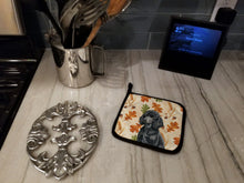 Load image into Gallery viewer, Standard Black Poodle Heirloom Fall Pair of Pot Holders