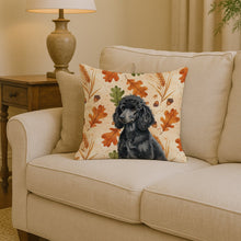 Load image into Gallery viewer, Standard Black Poodle Heirloom Fall Throw Pillow