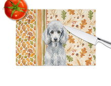 Load image into Gallery viewer, Standard Silver Poodle Heirloom Fall Glass Cutting Board