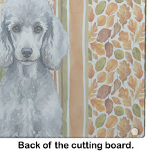 Load image into Gallery viewer, Standard Silver Poodle Heirloom Fall Glass Cutting Board