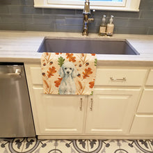 Load image into Gallery viewer, Standard White Poodle Heirloom Fall Kitchen Towel