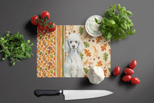 Load image into Gallery viewer, Standard White Poodle Heirloom Fall Glass Cutting Board
