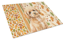 Load image into Gallery viewer, Toy Apricot Poodle Heirloom Fall Glass Cutting Board