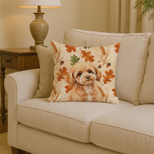 Load image into Gallery viewer, Toy Apricot Poodle Heirloom Fall Throw Pillow