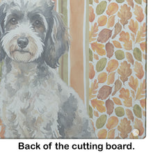 Load image into Gallery viewer, Toy Parti Poodle Heirloom Fall Glass Cutting Board