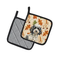 Load image into Gallery viewer, Toy Parti Poodle Heirloom Fall Pair of Pot Holders