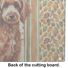 Load image into Gallery viewer, Toy Red Poodle Heirloom Fall Glass Cutting Board