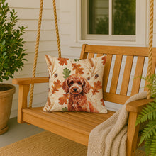 Load image into Gallery viewer, Toy Red Poodle Heirloom Fall Throw Pillow