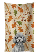 Load image into Gallery viewer, Toy Silver Poodle Heirloom Fall Kitchen Towel