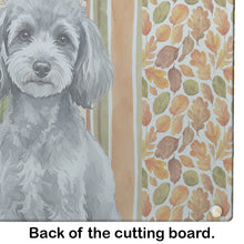 Load image into Gallery viewer, Toy Silver Poodle Heirloom Fall Glass Cutting Board
