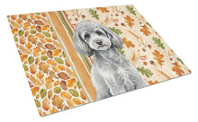 Load image into Gallery viewer, Toy Silver Poodle Heirloom Fall Glass Cutting Board
