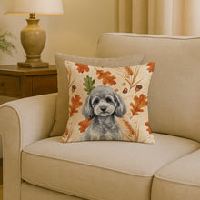 Load image into Gallery viewer, Toy Silver Poodle Heirloom Fall Throw Pillow