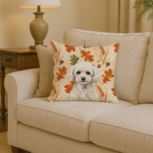 Load image into Gallery viewer, Toy White Poodle Heirloom Fall Throw Pillow