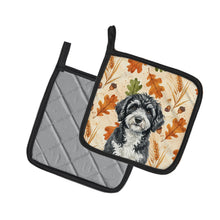 Load image into Gallery viewer, Portuguese Water Dog Heirloom Fall Pair of Pot Holders