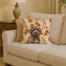 Load image into Gallery viewer, Brown Portuguese Water Dog Heirloom Fall Throw Pillow