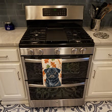 Load image into Gallery viewer, Black Pug Heirloom Fall Kitchen Towel