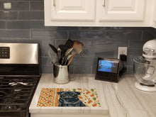 Load image into Gallery viewer, Black Pug Heirloom Fall Glass Cutting Board