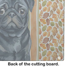 Load image into Gallery viewer, Black Pug Heirloom Fall Glass Cutting Board