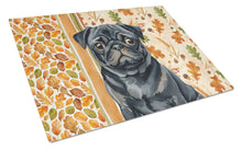 Load image into Gallery viewer, Black Pug Heirloom Fall Glass Cutting Board