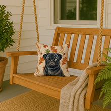 Load image into Gallery viewer, Black Pug Heirloom Fall Throw Pillow