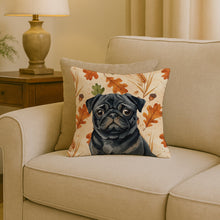 Load image into Gallery viewer, Black Pug Heirloom Fall Throw Pillow