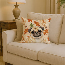 Load image into Gallery viewer, Fawn Pug Heirloom Fall Throw Pillow