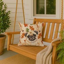 Load image into Gallery viewer, Fawn Pug Heirloom Fall Throw Pillow
