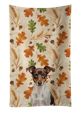 Load image into Gallery viewer, Chocolate and White Rat Terrier Heirloom Fall Kitchen Towel