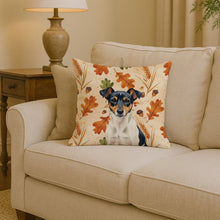 Load image into Gallery viewer, Tricolor Rat Terrier Heirloom Fall Throw Pillow