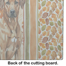 Load image into Gallery viewer, Rhodesian Ridgeback Heirloom Fall Glass Cutting Board