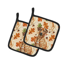 Load image into Gallery viewer, Rhodesian Ridgeback Heirloom Fall Pair of Pot Holders