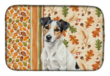 Load image into Gallery viewer, White with Black Markings Russell Terrier Heirloom Fall Dish Drying Mat