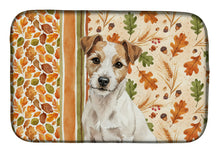 Load image into Gallery viewer, White with Tan Markings Russell Terrier Heirloom Fall Dish Drying Mat