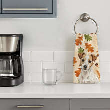 Load image into Gallery viewer, White with Tan Markings Russell Terrier Heirloom Fall Kitchen Towel