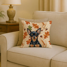 Load image into Gallery viewer, Black and Tan Russian Toy Heirloom Fall Throw Pillow