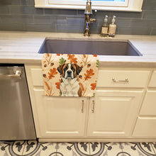 Load image into Gallery viewer, Brindle and White Saint Bernard Heirloom Fall Kitchen Towel